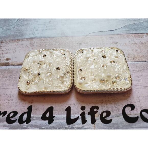 Gemstone inlay, square replacement conchos, saddle conchos, screwback conchos - Picture 3 of 4